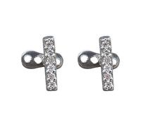 CAZSTYK 2Pcs Eye Catching Body Piercing Studs with Geometric Design Stainless Steel Contemporary Piercing Accessories Fashion Geometric Body Art