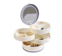 CAZSTYK 360 Degree Rotating Jewelry Organizers with Multi Tiers Earrings Necklaces Rings Efficient ABS Storage Box ABS Jewelry Storage Box