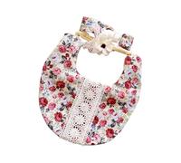 CAZSTYK 3Pcs Baby Headband and Bib Set Floral Print Saliva Towel with Pacifier Clip Holder Strap Hairband for Boys and Girls