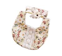 CAZSTYK 3Pcs Baby Headband and Bib Set Floral Print Saliva Towel with Pacifier Clip Holder Strap Hairband for Boys and Girls