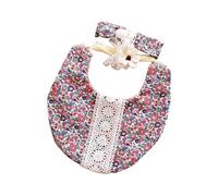 CAZSTYK 3Pcs Baby Headband and Bib Set Floral Print Saliva Towel with Pacifier Clip Holder Strap Hairband for Boys and Girls