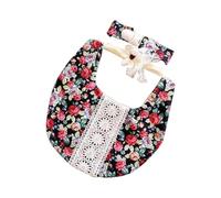 CAZSTYK 3Pcs Baby Headband and Bib Set Floral Print Saliva Towel with Pacifier Clip Holder Strap Hairband for Boys and Girls
