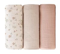 CAZSTYK 3pcs Comfortable Newborns Baby Wash Cloth Shower Wrapping Blanket Cotton Swaddles Wrap Bath Towel For Infants 100x100cm Shower Gift Set