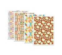 CAZSTYK 4 Sheets Clay Flower Transfer Paper Clay Pottery Paper Water Soluble Transfer Sheets For Earring Jewelry Making Flower Printing Sticker