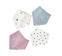 CAZSTYK 4Pcs Cotton Triangle Bib for Boys Girls Waterproof Saliva Towel Burp Cloth Cartoon Print Bandana Scarf for Teething