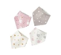 CAZSTYK 4Pcs Cotton Triangle Bib for Boys Girls Waterproof Saliva Towel Burp Cloth Cartoon Print Bandana Scarf for Teething