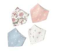 CAZSTYK 4Pcs Cotton Triangle Bib for Boys Girls Waterproof Saliva Towel Burp Cloth Cartoon Print Bandana Scarf for Teething