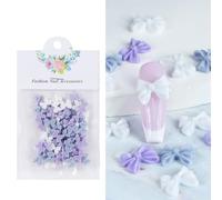 CAZSTYK 50pcs Mixed Color 3D Bowknot Nail Charms Flat Back Resin Nails Art Decoration Personalize Your Nail Style
