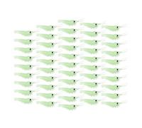 CAZSTYK 50Pcs Simulation Glowing Baits Soft Prawns Fishing Lures, Shrimp Fishing Tackle for Multiple Techniques Realistic Shrimp Shape Lures