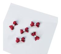 CAZSTYK 5Pcs Metal Nail Art Studs 3D Nail Art Charms Metal Nail Art Jewelry Decorations Pearls Bows Nail Decoration Accessories