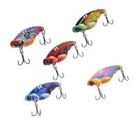CAZSTYK 5Pcs Metal Spinner Fishing Baits Trolling Swimbait Artificial Hard VIB Vibrations Spoon Lure Tackle Metal Spinner