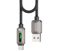 CAZSTYK 66W USB a to Type C Fast Charging Data Cable Zinc Alloy Shell Braided Power Wire with Flowing Indication Light for Gaming Type C Charging Cord