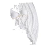 CAZSTYK A Line Knitting Cotton Tankini Cover Up with Knitting Crochet Design Perfect for Beach Travel Elegant Hollowed Swimsuit