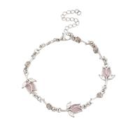 CAZSTYK Adjustable Alloy Flower Flower Bracelet Versatile Flower Crystal Embellished Bracelet Charm for Weddings and Dates, As detailed discription, no gemstone
