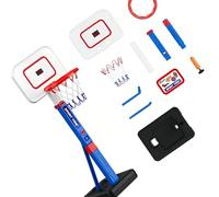 CAZSTYK Adjustable Basketball Hoop Backboard Stand for Small Poolside Indoor Outdoor Toy Basketball Stand with Score Counter