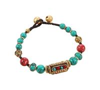 CAZSTYK Artisanal Copper Accented Beaded Wristband Featuring Natural Stones for Meaningful Gifts Giving Handmade Tibetan