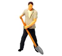 CAZSTYK Artistic Miniature Road Construction Resin Component Desk Decoration Worker Digging Treasure Home Decoration Tiny Models