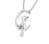 CAZSTYK Beautiful Memorial Jewelry for Lost Pets Featuring Moons Pendant to Store Ashes or Hair in Sturdy Stainless Steel Remembrance Pendant