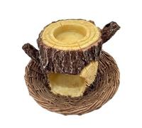 CAZSTYK Birds Attracting Feeder Resin Tree Stump Design Bird Nest for Easy Maintenances Yard Garden Wildbird Observation Place Balcony Feeder