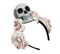CAZSTYK Bloody Witch Costume Hair Hoop, Day of the Dead Headband | Realistic Skull Headwear for Halloween Costume Parties, Dark Blood Headwear and Hair Styling for Live Show
