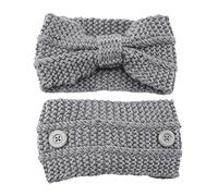 CAZSTYK Bow Knitted ide Headband Elastic Knotted Turban ith Button Crochet Hair Bands Ear armer Soft for Head rap for omen