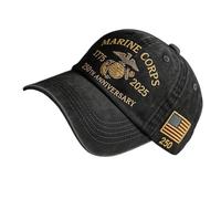 CAZSTYK Breathable Cotton Baseball Cap for Marine Corps 250 Years History Celebration with Adjustable Strap Marine Veterans Hat Marine Veterans Cap