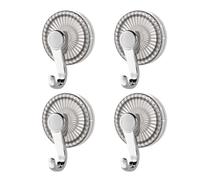 CAZSTYK Capacity Removable Suction Cup Hooks for Kitchen Utensils, Gray | Pack of 4, Extra Strength Suction Cup Hooks, Bath Towel Hangers, Kitchen Shower Storage, Without Residues