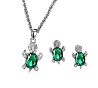 CAZSTYK Chelonian Shaped Jewelry Set Symbolizes Longevity Scholarship Alloy Crafted Necklace Earrings for Women Girls Lavishness Simple Jewelry Set