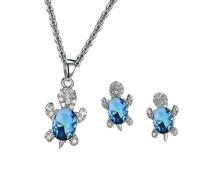 CAZSTYK Chelonian Shaped Jewelry Set Symbolizes Longevity Scholarship Alloy Crafted Necklace Earrings for Women Girls Lavishness Simple Jewelry Set