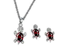CAZSTYK Chelonian Shaped Jewelry Set Symbolizes Longevity Scholarship Alloy Crafted Necklace Earrings for Women Girls Lavishness Simple Jewelry Set