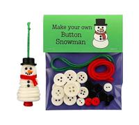 CAZSTYK Christmas Button Craft Set For Kids Family Fun Holiday Ornament With Precuts Designs Ribbon And Decorations Christmas Button Set