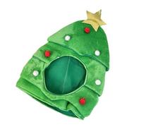 CAZSTYK Christmas Tree Hat with Star and Pompoms, Thicken Plush | Thicken Plush, Christmas Headwear Caps, for Cosplay Activities and Holiday Fashion, New Year Party Cosplay Props