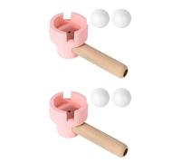 CAZSTYK Cildren Blowing Skill Development Toy Using Natural Materials Perfect for Travel Friendly Cognitive Exercises Wooden Blowing Ball Toy