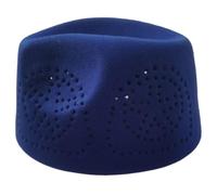 CAZSTYK Comfortable Men Prayer Hat Fabric and Breathable Taqiyah Hat for Religious Festival Gathering Headwear for Theme Event Elegant Kufi Blue