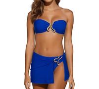 CAZSTYK Comfortable Three Piece Swimsuit Breathable Bathing Suit Set Separate Top Bottom Design Quick Drying for Beach Vacation Fashionable Swimwear
