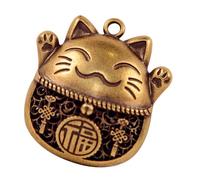 CAZSTYK Compact Lucky Cats Copper Charm Lightweight Carrying Decoration Adults Engraved Maneki Neko Pendant