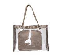 CAZSTYK Contemporary Transparent Water Resistant Shoulder Bags Large Handbag and Makeup Pouches for Gym or Outdoor Activities Clear Beach Bag for Women