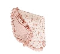 CAZSTYK Cotton Newborns Receiving Blanket Gentle Skin Friendly Fabric Ruffled Edges Baby Swaddles Wrap Towel For Girls Ruffled Baby Blanket