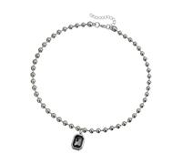 CAZSTYK Dark Themed Iron Necklace / / Earrings with Shimmering Square Diamonds for Evening Wear Black Geometric Iron Necklace for Women