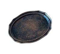 CAZSTYK Dinnerware Dinner Plates for Miniature Home Furniture Metal Tableware with Fine Engraving Features Exquisite Stone Finish Small Plates for Toy Home Decoration Realistic Tableware Creativity