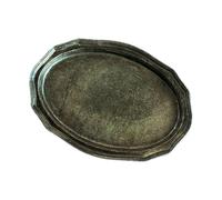 CAZSTYK Dinnerware Dinner Plates for Miniature Home Furniture Metal Tableware with Fine Engraving Features Exquisite Stone Finish Small Plates for Toy Home Decoration Realistic Tableware Creativity