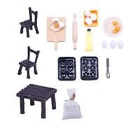 CAZSTYK Dollhouses Miniature Baking Kits, Realistic Table, Coffee color | Baking Eggs, Eggs Tray, Kitchen Utensils, Flour Bag, Whisk, Pretend Playset, Dining Rooms, Creative Fun