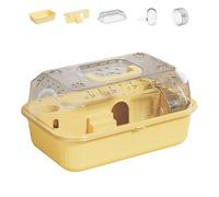 CAZSTYK Double Deck Spacious Hamster Cage Portable Transparents Materials for Easy Light Weight Construction Safe Hamster Home