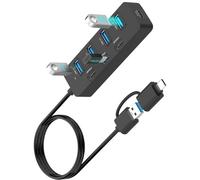CAZSTYK Double Input USB a USB C 7 Port Expansion Hubs Supporting Fast 5Gbps Data Transfer Plugs and Play for Various Devices USB a C High Speed Plugs and Play