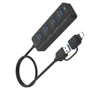 CAZSTYK Double Input USB a USB C 7 Port Expansion Hubs Supporting Fast 5Gbps Data Transfer Plugs and Play for Various Devices USB a C High Speed Plugs and Play