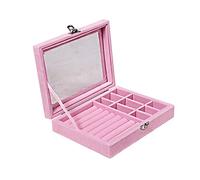 CAZSTYK Earrings Storage Box Display Transparent Cover Dustproof Necklace Jewelry Container Women Lady Gifts Velvet-Jewelry Travel Organizer for Women