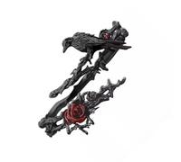 CAZSTYK Elegant Floral Adjustable Metal Dark Theme Crow Rose Designs Versatile Gothic Accessory Gothic Rose Crow