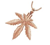 CAZSTYK Elegant Maples Leaves Cremation Lockets Urn Pendants Necklace for Pet Ashes Furs Memorial of and Human Rememberings Elegant Maple Leaves Design Cremation Urn Pendant Necklace
