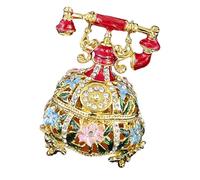 CAZSTYK Elegant Telephone Jewelry Box Handcrafted Home Decorative Ornament Metal Texture Suitable for Rings Necklace Storage Jewelry Storage Case