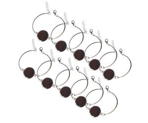 CAZSTYK Fashionable Alloy Circular Charm Gemstones Bezels Handchain Practical Jewelry Making Accessories Adjustable Bangle Holder